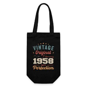 Born in February 1958 vintage 1958 birthday - Gift Bag for Bottles - black - Front