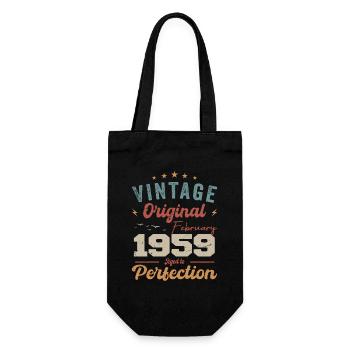Né en février 1959 millésime 1959 anniversaire - Sac à bouteille - noir - Devant