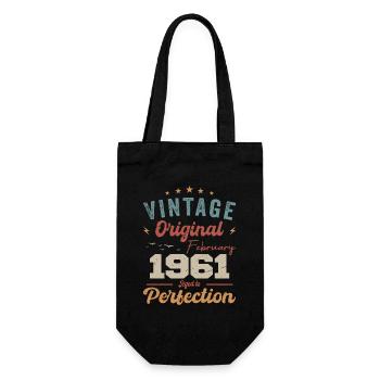 Né en février 1961 millésime 1961 anniversaire - Sac à bouteille - noir - Devant