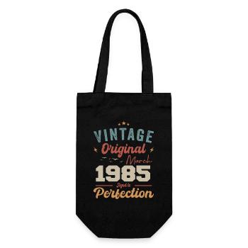 März 1985 Jahrgang geboren Vintage Geburtstag - Geschenkbeutel für Flaschen - Schwarz - Vorne