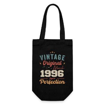 March 1996 Vintage Born Vintage Birthday - Gift Bag for Bottles - black - Front