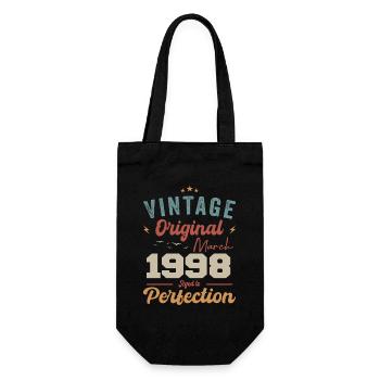 Mars 1998 Vintage Né Vintage Anniversaire - Sac à bouteille - noir - Devant