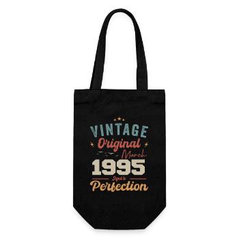 März 1995 Jahrgang geboren Vintage Geburtstag - Geschenkbeutel für Flaschen - Schwarz - Vorne