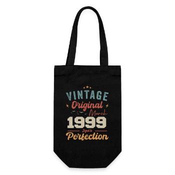 März 1999 Jahrgang geboren Vintage Geburtstag - Geschenkbeutel für Flaschen - Schwarz - Vorne