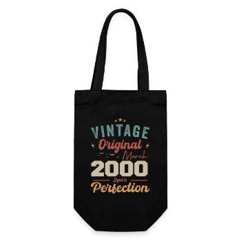 March 2000's Vintage Born Vintage Birthday - Gift Bag for Bottles - black - Front