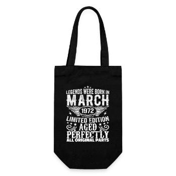 Legendär seit März 1972 Geburtstag 1972 - Geschenkbeutel für Flaschen - Schwarz - Vorne