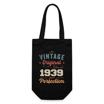 März 1939 Jahrgang geboren Vintage Geburtstag - Geschenkbeutel für Flaschen - Schwarz - Vorne