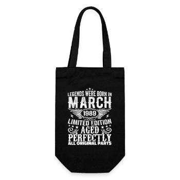 Legendary since March 1989 Birthday 1989 - Gift Bag for Bottles - black - Front