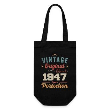 März 1947 Jahrgang geboren Vintage Geburtstag - Geschenkbeutel für Flaschen - Schwarz - Vorne