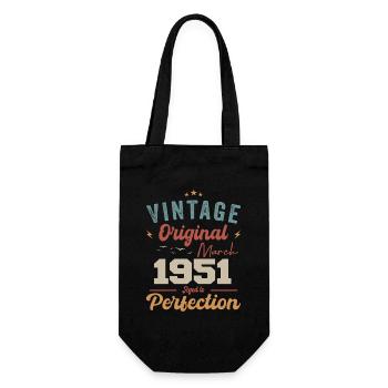 März 1951 Jahrgang geboren Vintage Geburtstag - Geschenkbeutel für Flaschen - Schwarz - Vorne