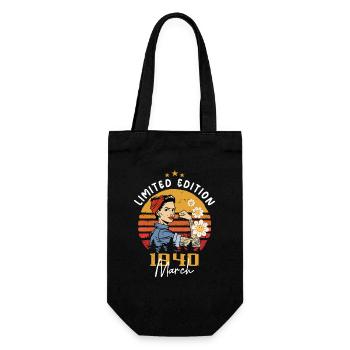 Women born in March 1940 Born birthday 1940 - Gift Bag for Bottles - black - Front