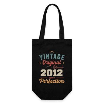 March 2012 Vintage Born Vintage Birthday - Gift Bag for Bottles - black - Front