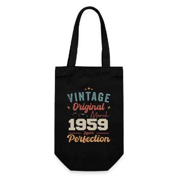 März 1959 Jahrgang geboren Vintage Geburtstag - Geschenkbeutel für Flaschen - Schwarz - Vorne
