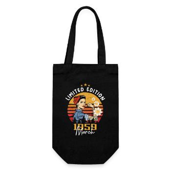 Women born in March 1959 Birthday 1959 - Gift Bag for Bottles - black - Front