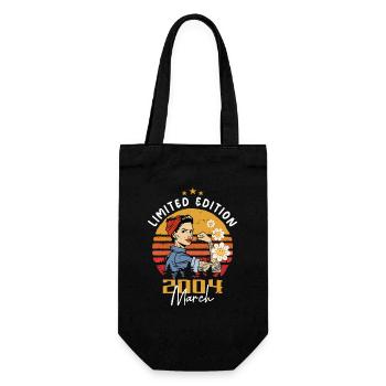 Women born in March 2004 Birthday 2004 - Gift Bag for Bottles - black - Front