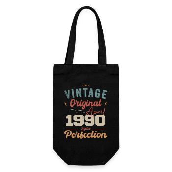 Vintage né en avril 1990 cadeau d’anniversaire - Sac à bouteille - noir - Devant