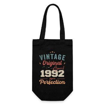 Vintage né en avril 1992 cadeau d’anniversaire - Sac à bouteille - noir - Devant