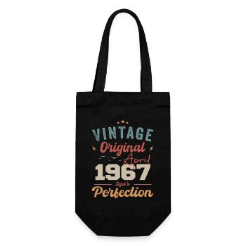 Vintage Geboren im April 1967 Geburtstagsgeschenk - Geschenkbeutel für Flaschen - Schwarz - Vorne