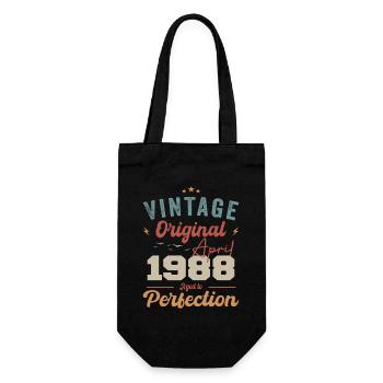 Vintage né en avril 1988 cadeau d’anniversaire - Sac à bouteille - noir - Devant