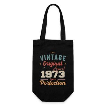 Vintage né en avril 1973 cadeau d’anniversaire - Sac à bouteille - noir - Devant