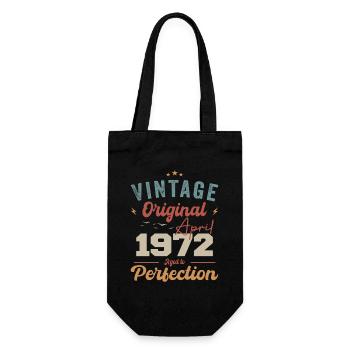 Vintage né en avril 1972 cadeau d’anniversaire - Sac à bouteille - noir - Devant