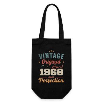 Vintage Geboren im April 1968 Geburtstagsgeschenk - Geschenkbeutel für Flaschen - Schwarz - Vorne
