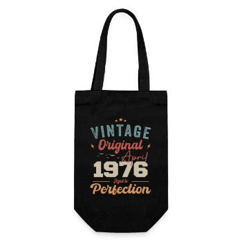 Vintage Geboren im April 1976 Geburtstagsgeschenk - Geschenkbeutel für Flaschen - Schwarz - Vorne