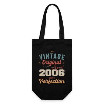 Vintage né en avril 2006 cadeau d’anniversaire - Sac à bouteille - noir - Devant