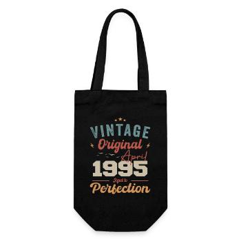 Vintage Geboren im April 1995 Geburtstagsgeschenk - Geschenkbeutel für Flaschen - Schwarz - Vorne