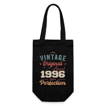 Vintage Born In April 1996 Birthday Gift - Gift Bag for Bottles - black - Front