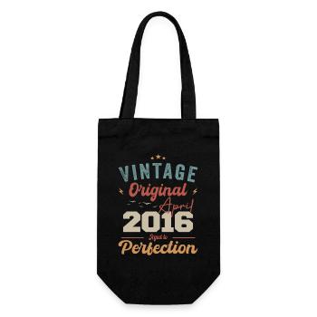 Vintage né en avril 2016 cadeau d’anniversaire - Sac à bouteille - noir - Devant