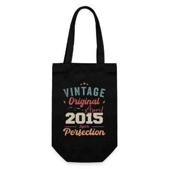 Vintage né en avril 2015 cadeau d’anniversaire - Sac à bouteille - noir - Devant