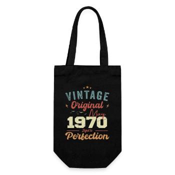 Mai 1970 Geburtstag Mai 1970 Geschenk Mai 1970 - Geschenkbeutel für Flaschen - Schwarz - Vorne