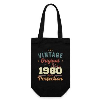Mai 1980 Geburtstag Mai 1980 Geschenk Mai 1980 - Geschenkbeutel für Flaschen - Schwarz - Vorne