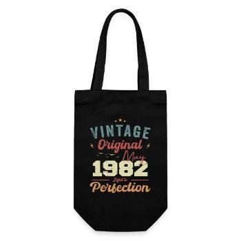 Mai 1982 Geburtstag Mai 1982 Geschenk Mai 1982 - Geschenkbeutel für Flaschen - Schwarz - Vorne