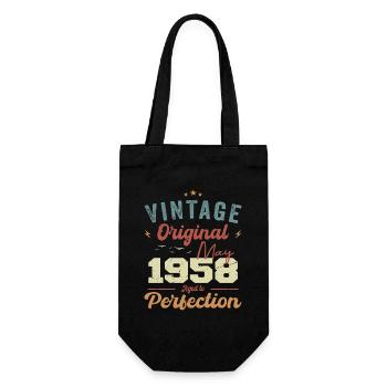 Mai 1958 Geburtstag Mai 1958 Geschenk Mai 1958 - Geschenkbeutel für Flaschen - Schwarz - Vorne