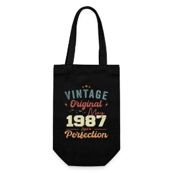 Mai 1987 Geburtstag Mai 1987 Geschenk Mai 1987 - Geschenkbeutel für Flaschen - Schwarz - Vorne