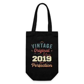 Mai 2019 Geburtstag Mai 2019 Geschenk Mai 2019 - Geschenkbeutel für Flaschen - Schwarz - Vorne
