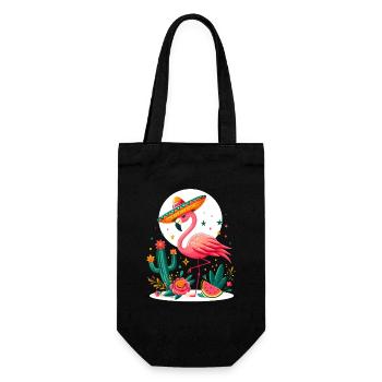 Cinco de Mayo Flamingo - Geschenkbeutel für Flaschen - Schwarz - Vorne