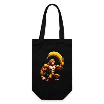 Muscle monkey with giant banana - Gift Bag for Bottles - black - Front