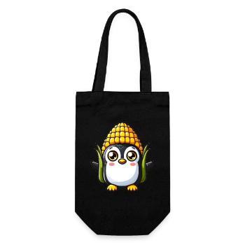 Pingouin en costume de maïs - Sac à bouteille - noir - Devant