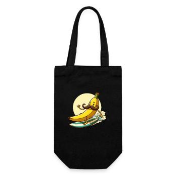 Surfer sur la banane avec moustache - Sac à bouteille - noir - Devant