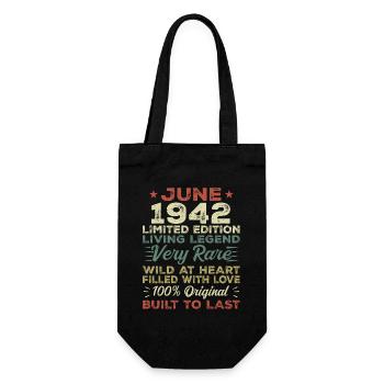 Juin 1942 Anniversaire Juin 1942 Cadeau Juin 1942 - Sac à bouteille - noir - Devant