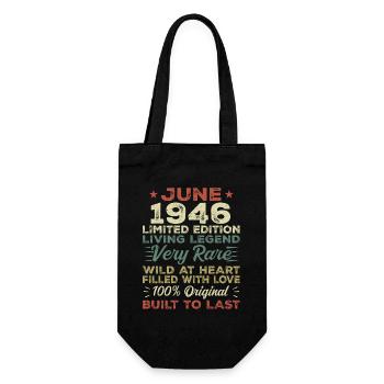 Juni 1946 Geburtstag Juni 1946 Geschenk Juni 1946 - Geschenkbeutel für Flaschen - Schwarz - Vorne