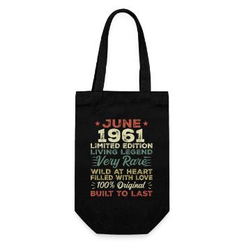 Juin 1961 Anniversaire Juin 1961 Cadeau Juin 1961 - Sac à bouteille - noir - Devant