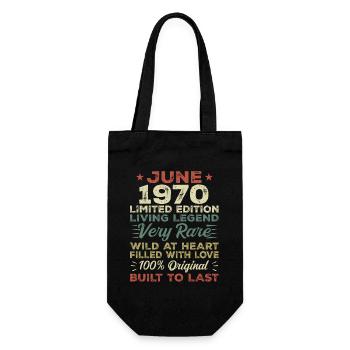 Juin 1970 Anniversaire Juin 1970 Cadeau Juin 1970 - Sac à bouteille - noir - Devant