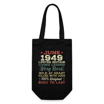 June 1949 Birthday June 1949 Gift June 1949 - Gift Bag for Bottles - black - Front