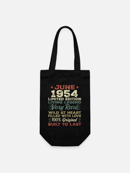 Juni 1954 Geburtstag Juni 1954 Geschenk Juni 1954 - Geschenkbeutel für Flaschen - Schwarz