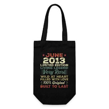 June 2013 Birthday June 2013 Gift June 2013 - Gift Bag for Bottles - black - Front
