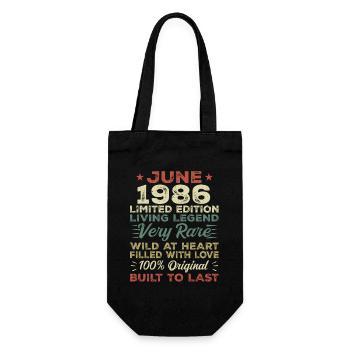 June 1986 Birthday June 1986 Gift June 1986 - Gift Bag for Bottles - black - Front